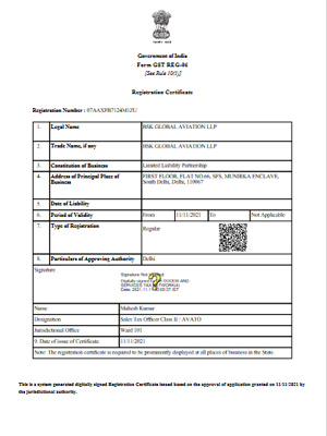Bskaviation Certificate